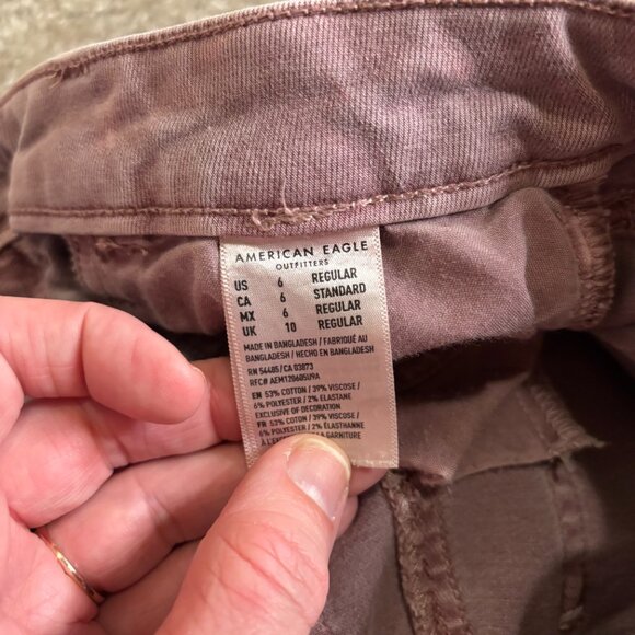 Women’s American Eagle Pink Rose Next Level Stretch Jeggings Size 6 #126 - Picture 7 of 9